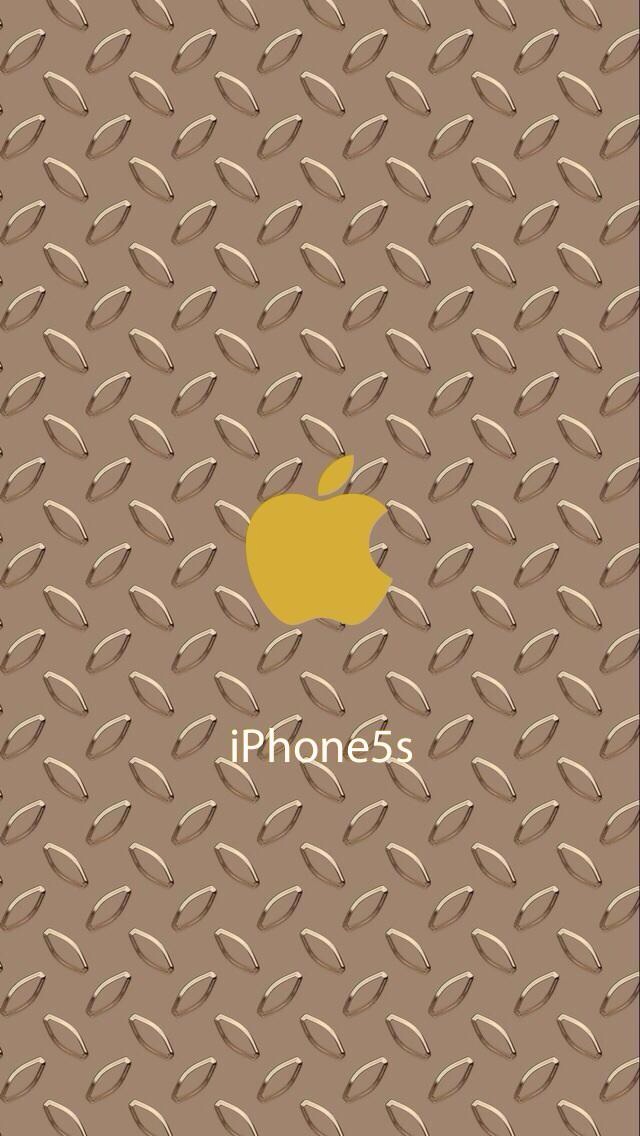 Iphone 7 Wallpaper Apple Logo Gold - Diamond Plate Background - 640x1136  Wallpaper 
