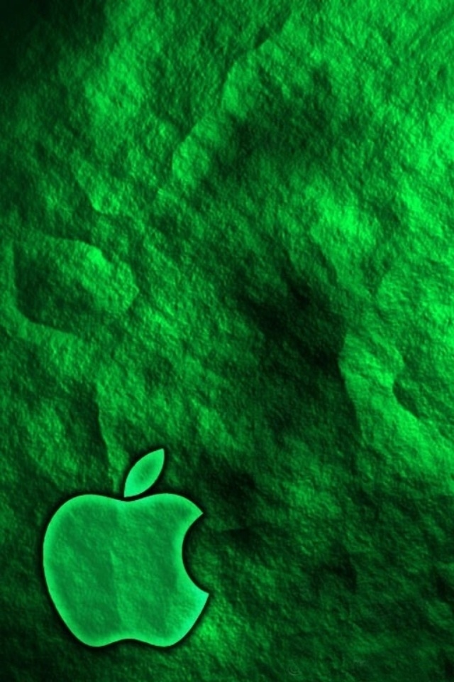 Hd Green Apple Land 3g Iphone Wallpapers - Dark Green Iphone Apple - HD Wallpaper 
