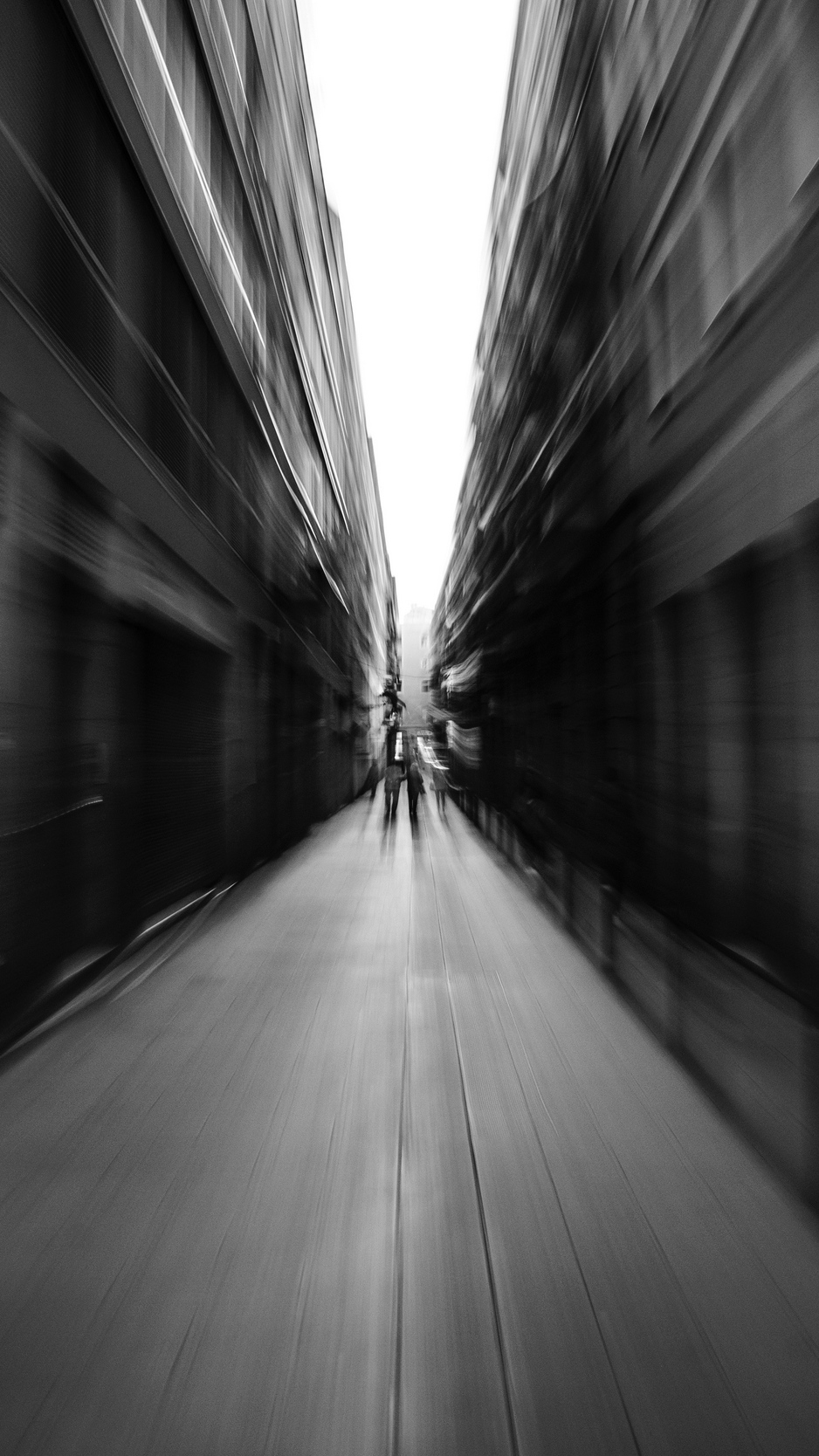 Wallpaper Street, Blur, Bw, Movement, Buildings, Perspective - Wallpaper - HD Wallpaper 