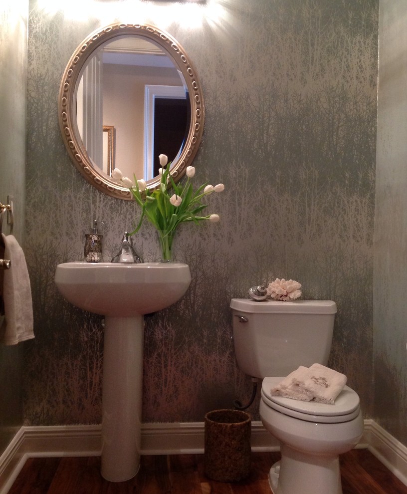 Pretty Sparkle Wallpaper Technique Other Metro Contemporary - Metallic Wallpaper Powder Room - HD Wallpaper 