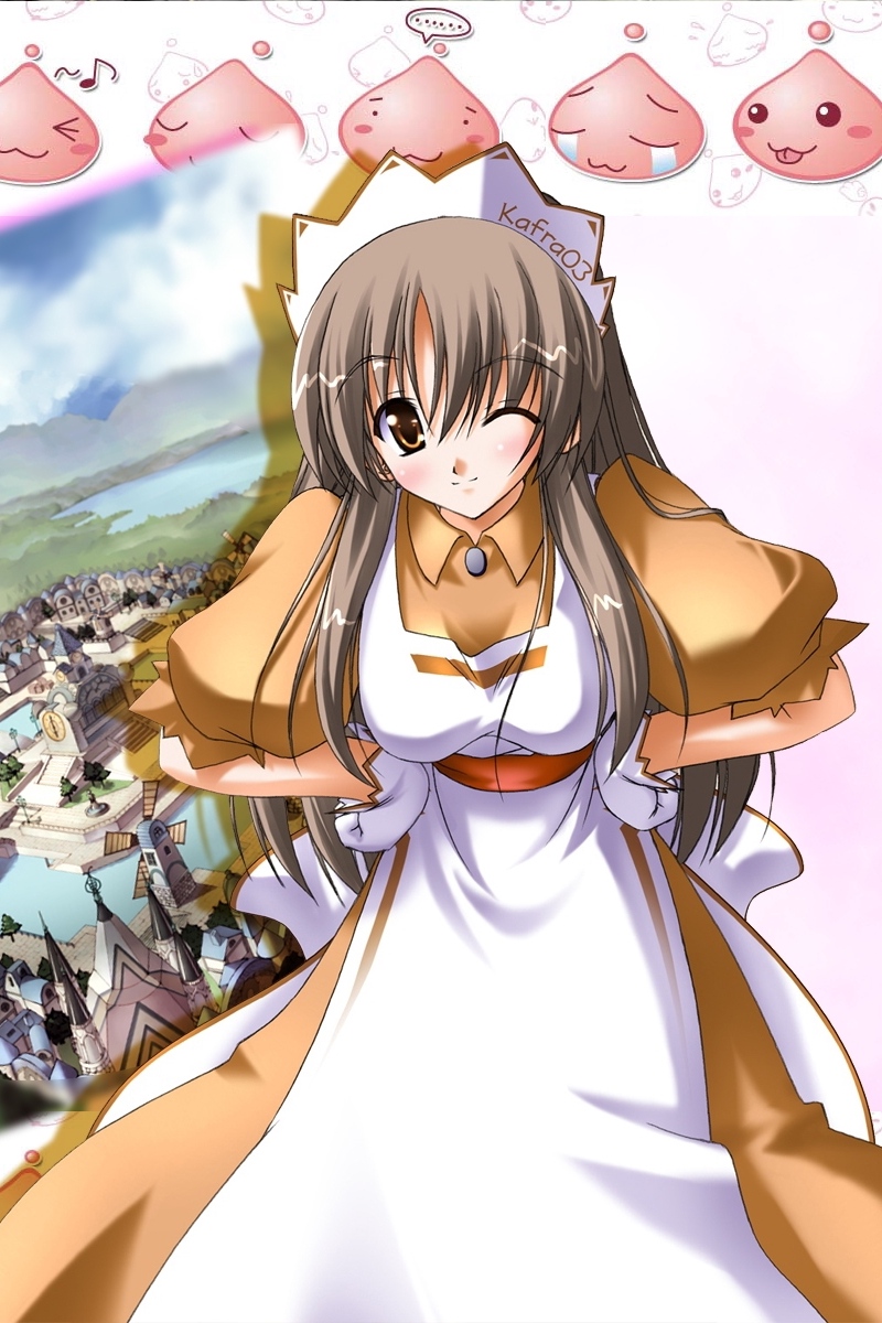 Wallpaper Ragnarok Online, Girl, Wink, Dress, Apron, - Ragnarok Online Kafra - HD Wallpaper 