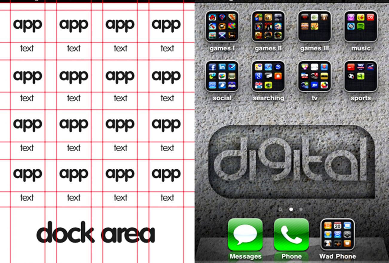 Iphone 3gs Wallpaper Template Free Photoshop Brushes - HD Wallpaper 
